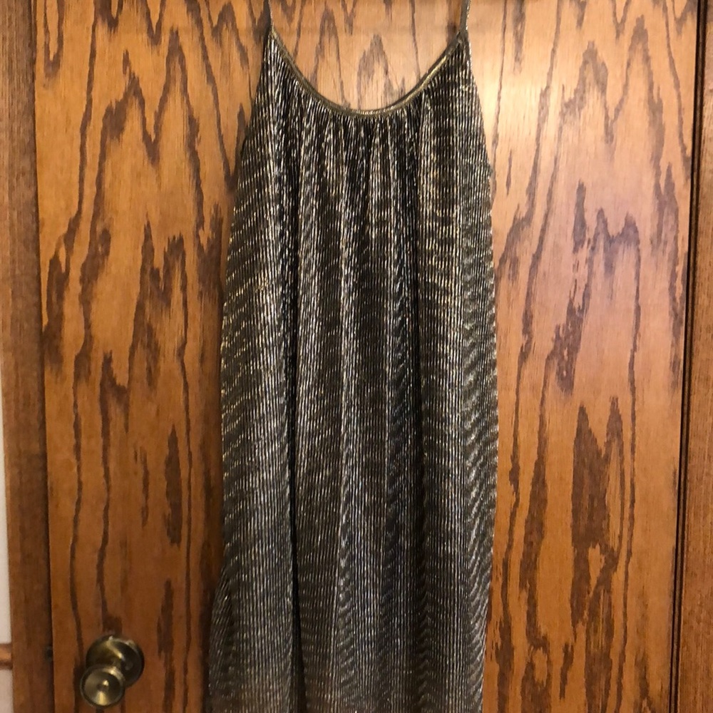NWT gold/silver metallic dress
